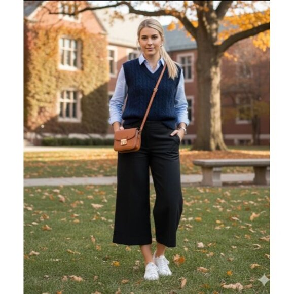 The Limited Cassidy Fit Classic Black Wide Leg Cropped Pants Women's Size 4 - Picture 1 of 10